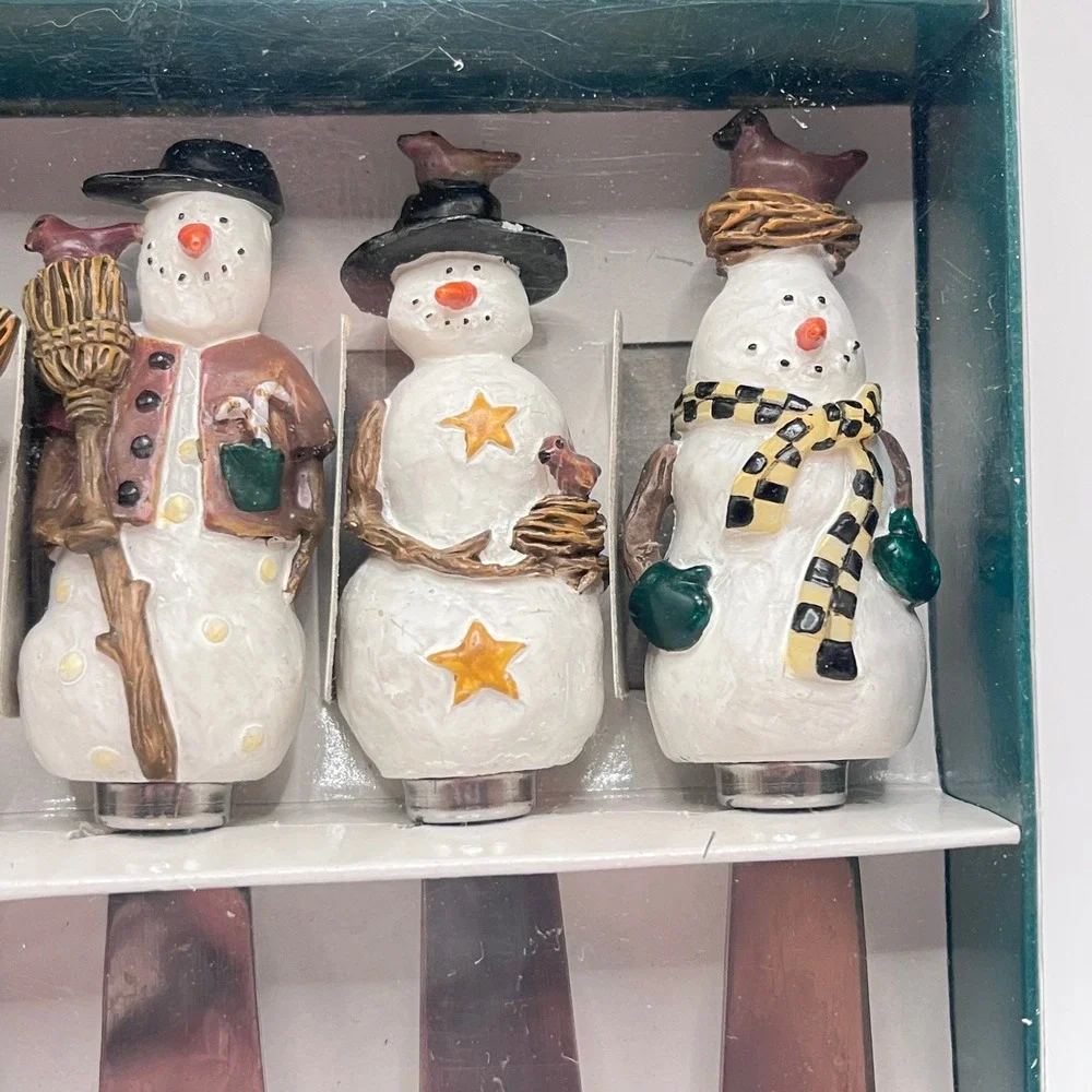 Debbie Mumm Snowman Spreaders Set of 4 Boston Warehouse 12655 Vintage 1999